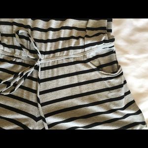 DREW Grey Striped Romper